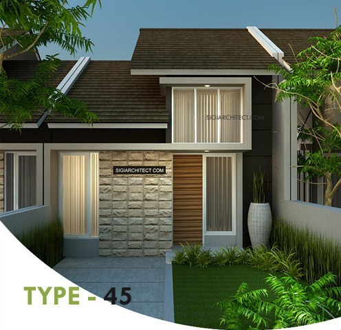 Desain Rumah Minimalis Type-45 Tropis