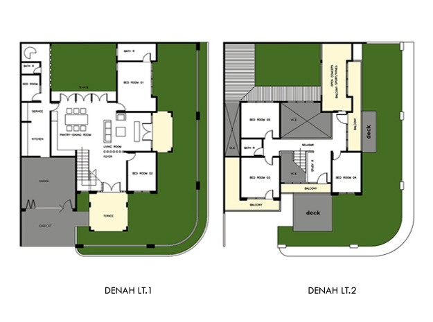 Rumah Pojok 2 lantai Semi Klasik