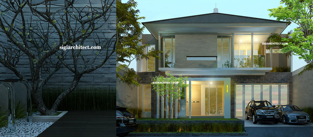 Desain Rumah Mewah 2 Lantai  Modern Tropis Minimalis