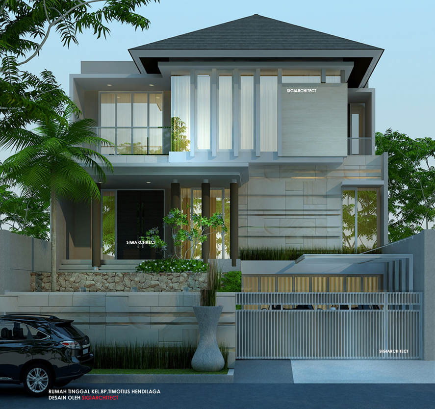 Desain Rumah 3 Lantai Minimalis Tropis