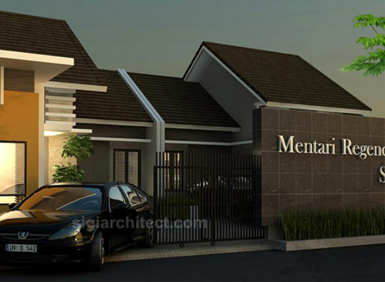 Desain Perumahan Minimalis 1 Lantai & Main Gate Siteplan