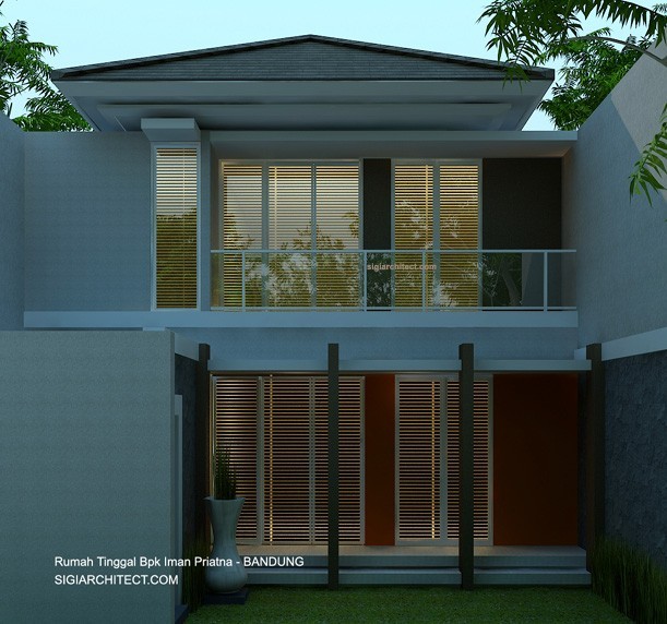 Denah Rumah Tinggal 2 Lantai Modern Tropis