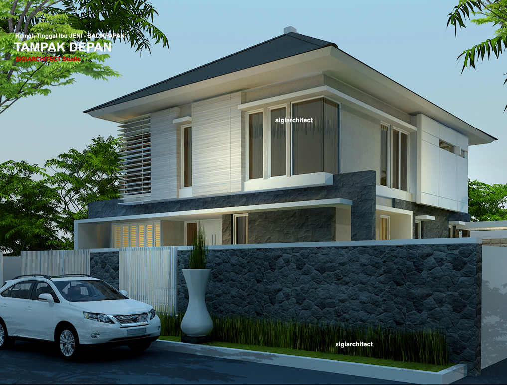 Rumah Sudut Minimalis 2 Lantai Type 400 M2 & Desain Kolam Renang