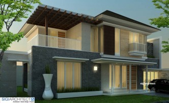 desain villa minimalis tropis | desain rumah 2-lantai