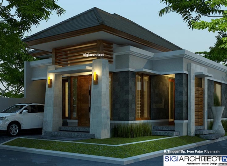 Desain Rumah Type 54-60 | Model Rumah 1 Lantai Bali Modern