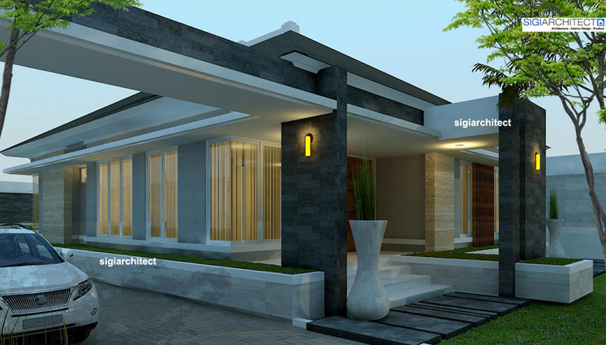 Rumah Minimalis Modern Resort Desain 1 Lantai Kavling Hook Gazebo