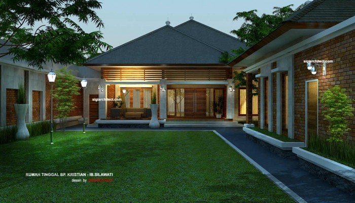 Desain Rumah Joglo  Model Villa Tropis 1 Lantai Type 300 M2