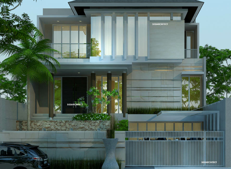 Desain Rumah 3 Lantai Tropis Minimalis Semibasemen