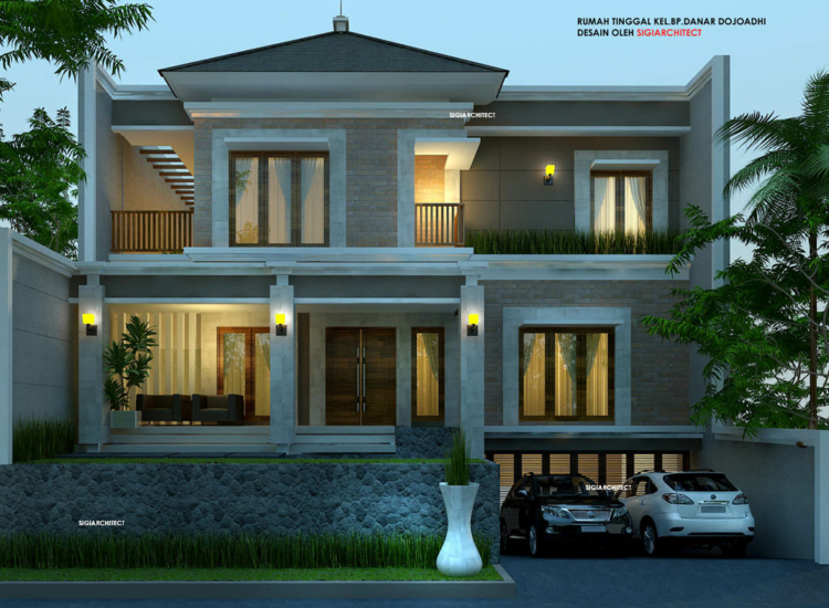 Desain Rumah Bali Modern Semibasement & Kolam Renang