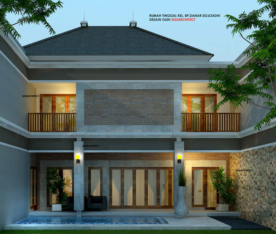 Desain Rumah Bali Modern Semibasement & Kolam Renang Type 500