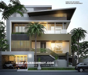 desain rumah mewah 3-4 lantai, modern minimalis