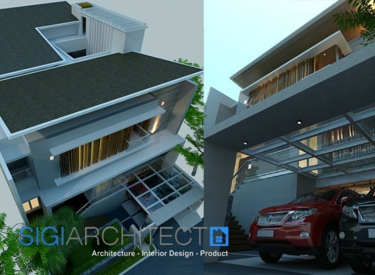 Model Rumah Minimalis Modern 3 Lantai, Konsep Denah Semibasemen 750 M2