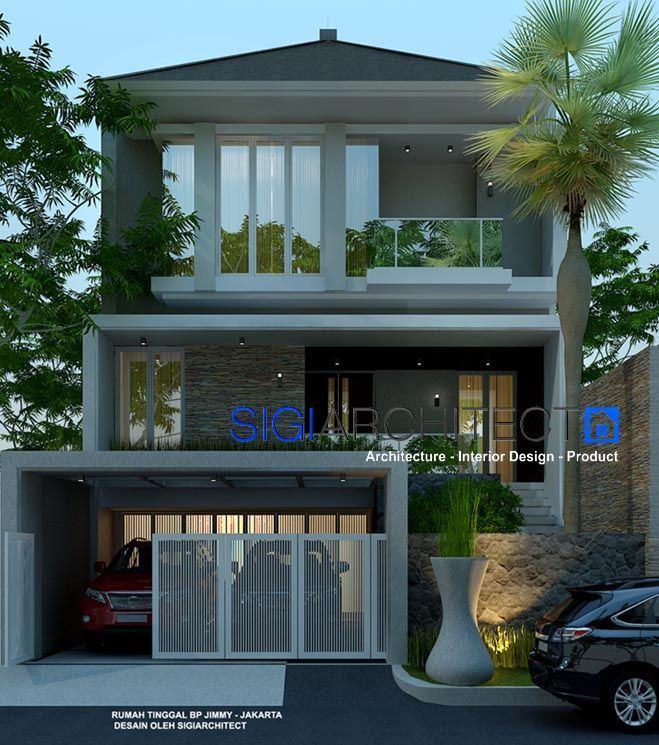 Desain Rumah  Modern  Minimalis 3 Lantai Lantai Mezanin