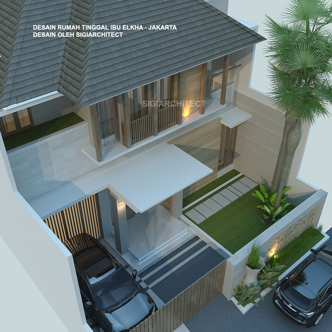 Rumah 2 Lantai Minimalis Tropis