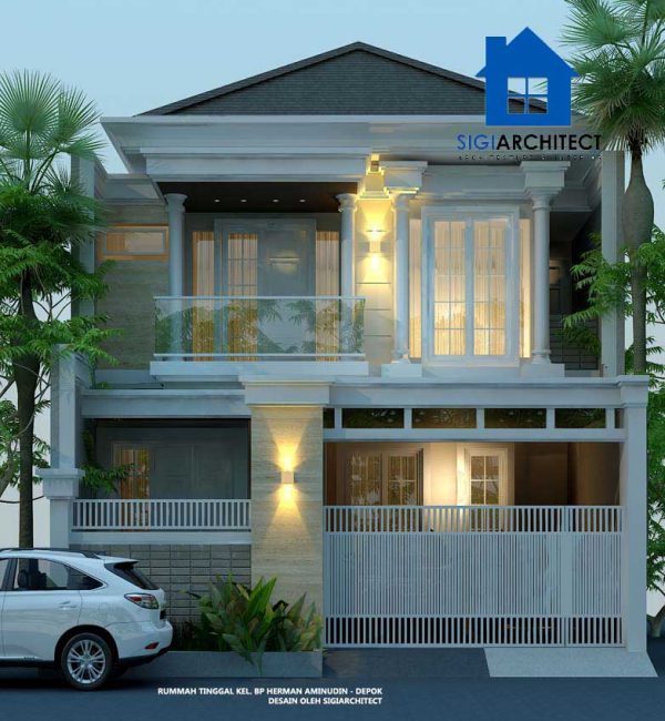 Jasa Arsitek Rumah Klasik 2 Lantai Tipe 250 M2, Desain Rumah Mewah