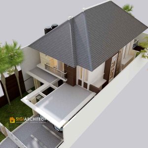 Desain Rumah Minimalis Tropis 2 Lantai LB 300 M2, Modern Facade