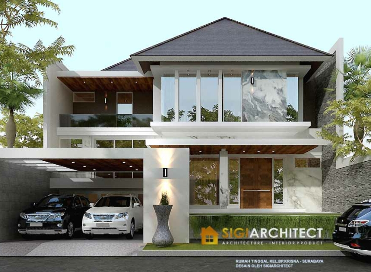Model Rumah Split Level Desain Mewah Tropis Modern
