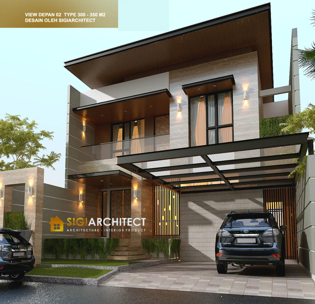 Arsitek Rumah 2 Lantai Model Minimalis Tropis industrial 2024