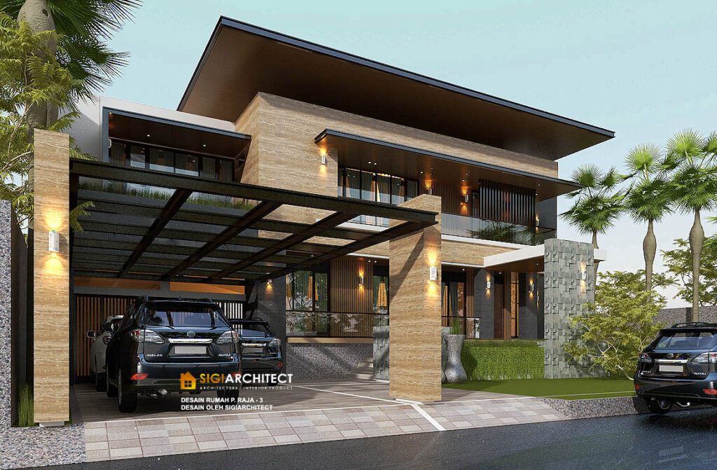 model rumah minimalis 2 lantai desain fasad modern 2024