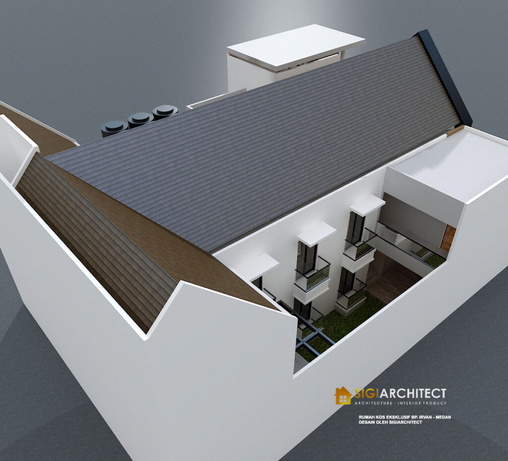 model atap scandinavian desain kos 2 lantai minimalis