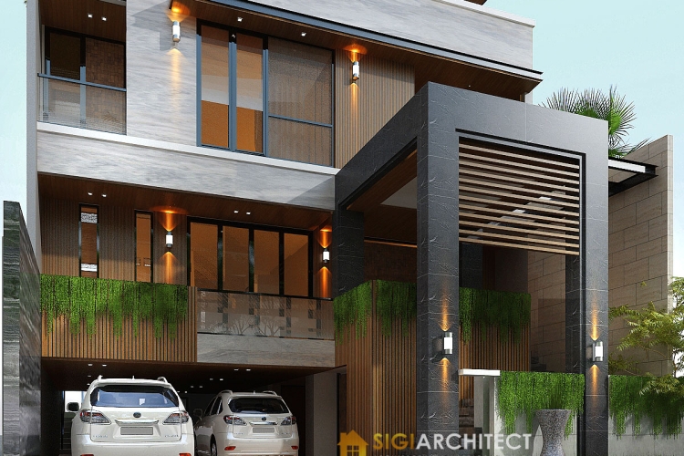 Desain Minimalis Rumah 3 Lantai & Rooftop