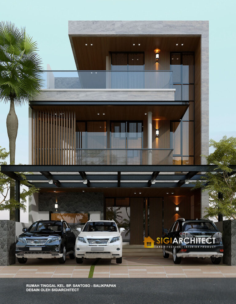 arsitek rumah 3 lantai model minimalis modern rooftop