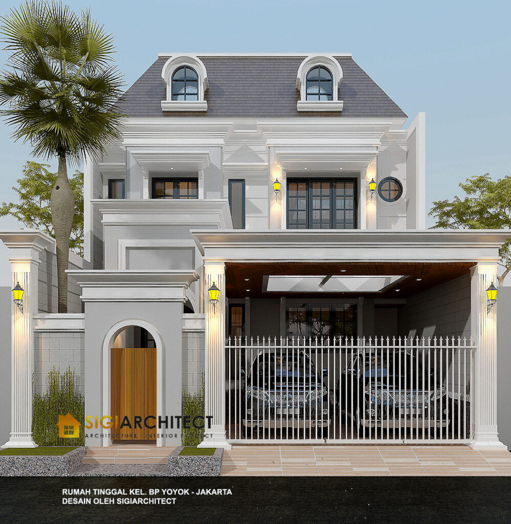 desain rumah klasik mediteran 250 m 2 lantai