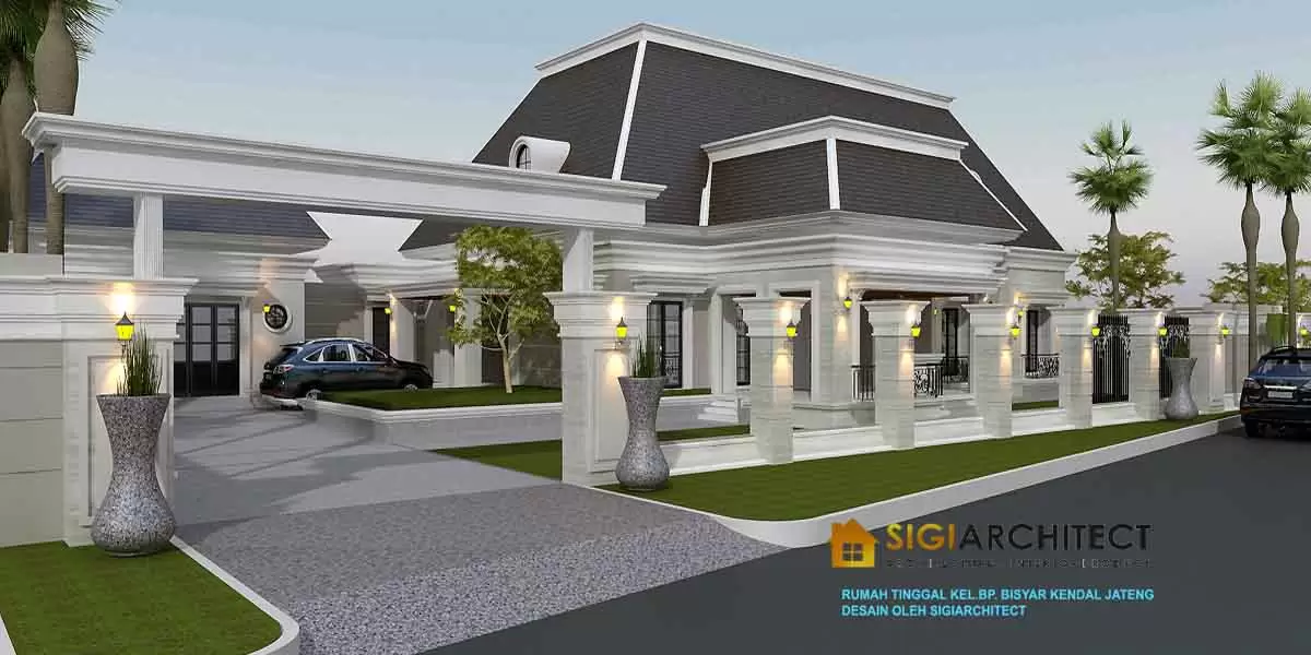 Desain rumah klasik american Bp Bisyar 1