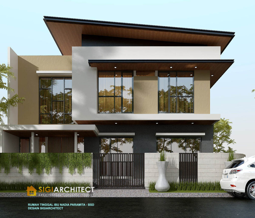 RUMAH POJOK MODERN TROPIS MINIMALIS