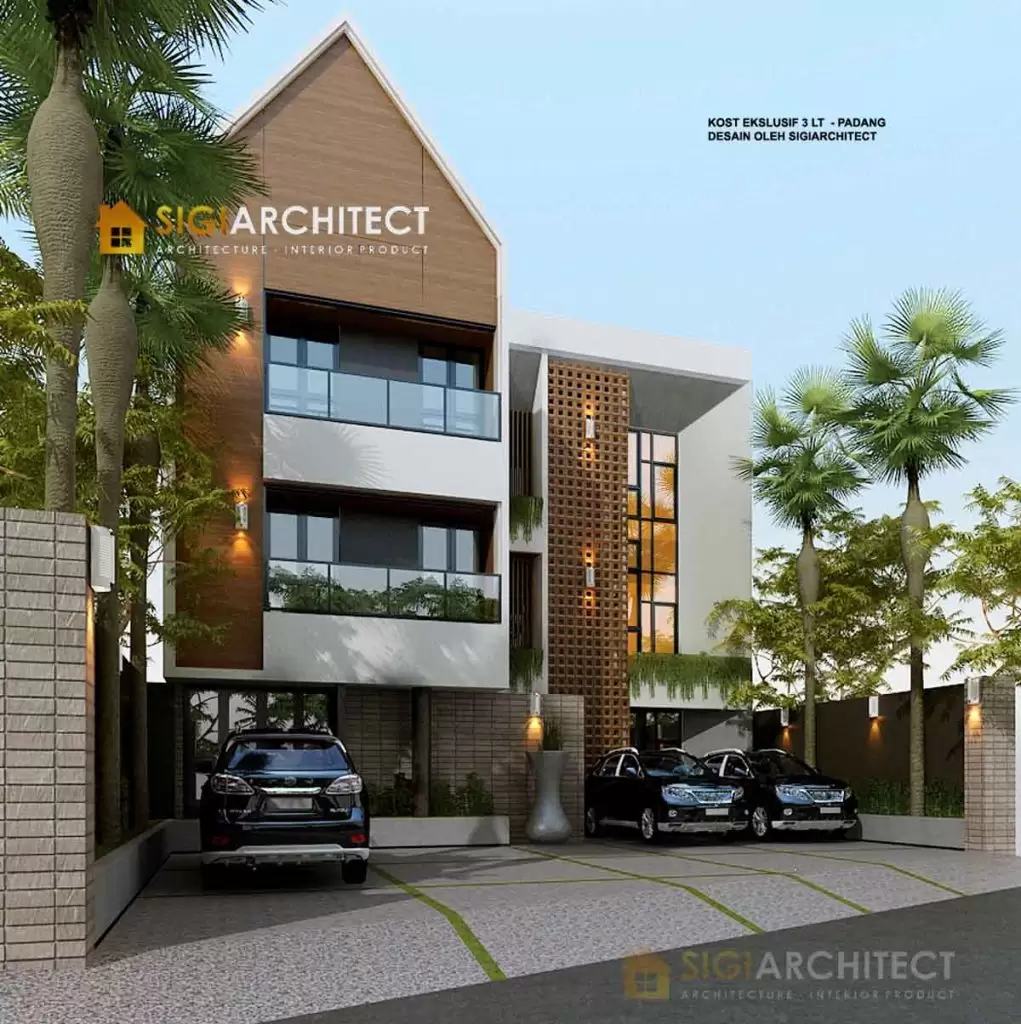 desain kos 4 lantai tropis minimalis sigiarchitect 2025