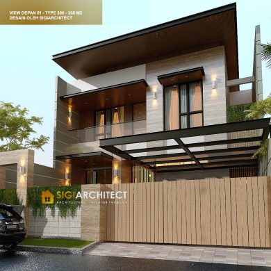 Model Rumah 2 Lantai Desain Minimalis Tropis 2024 industrial