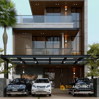 arsitek rumah 3 lantai model minimalis modern rooftop